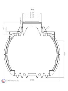   Atlantis 5300 literes esővíztartály ajakos tömítéssel DN 100