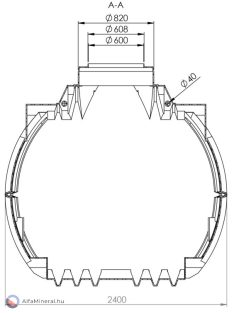 CL 5300 L szennyvíztartály 1 bekötéssel